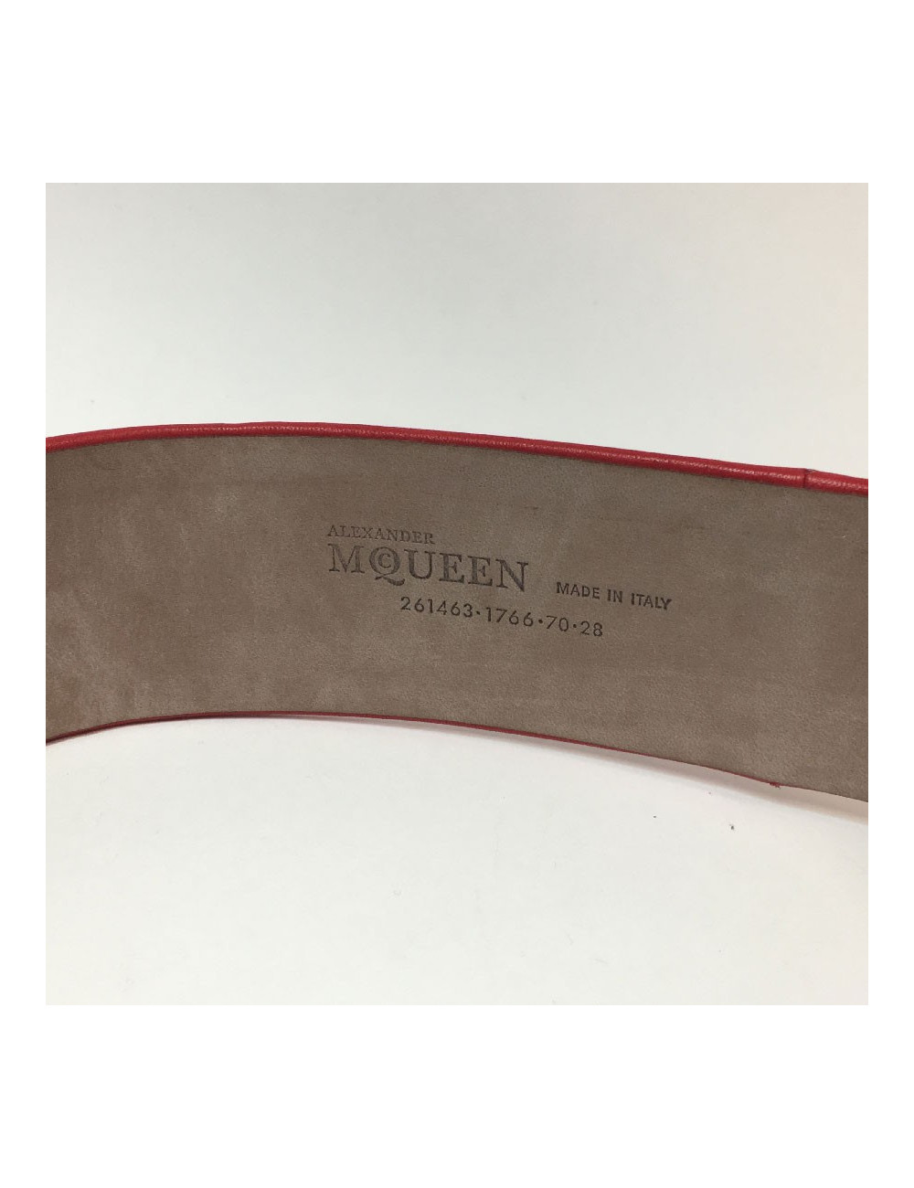 Ceinture T 70  ALEXANDER Mc QUEEN cuir rouge et noeud 