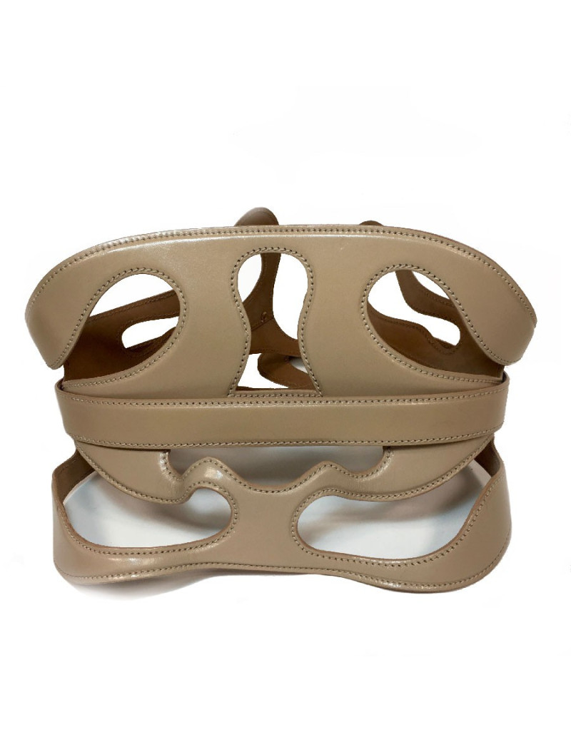 Ceinture T 75  ALEXENDER Mc QUEEN cuir beige