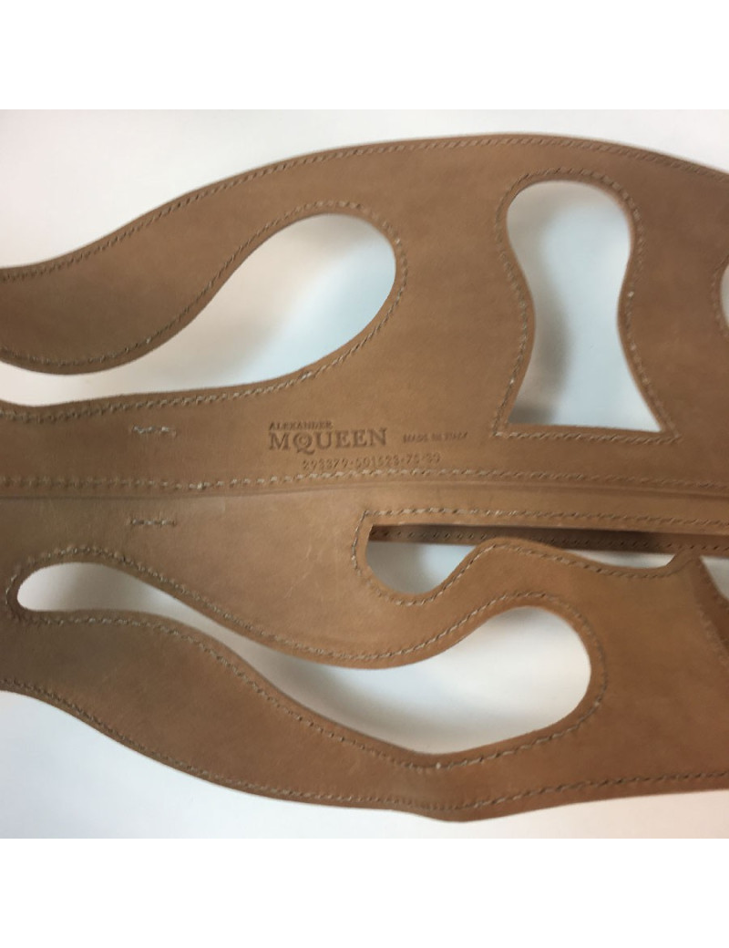 Ceinture T 75  ALEXENDER Mc QUEEN cuir beige