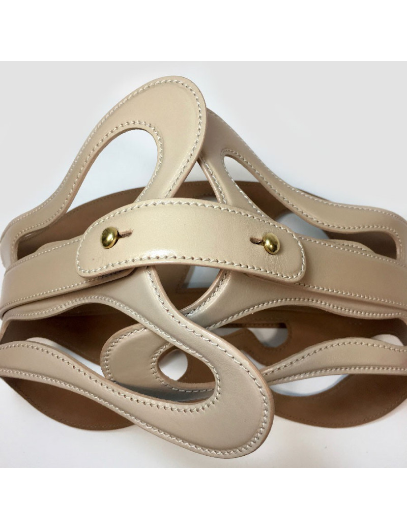 Ceinture T 75  ALEXENDER Mc QUEEN cuir beige