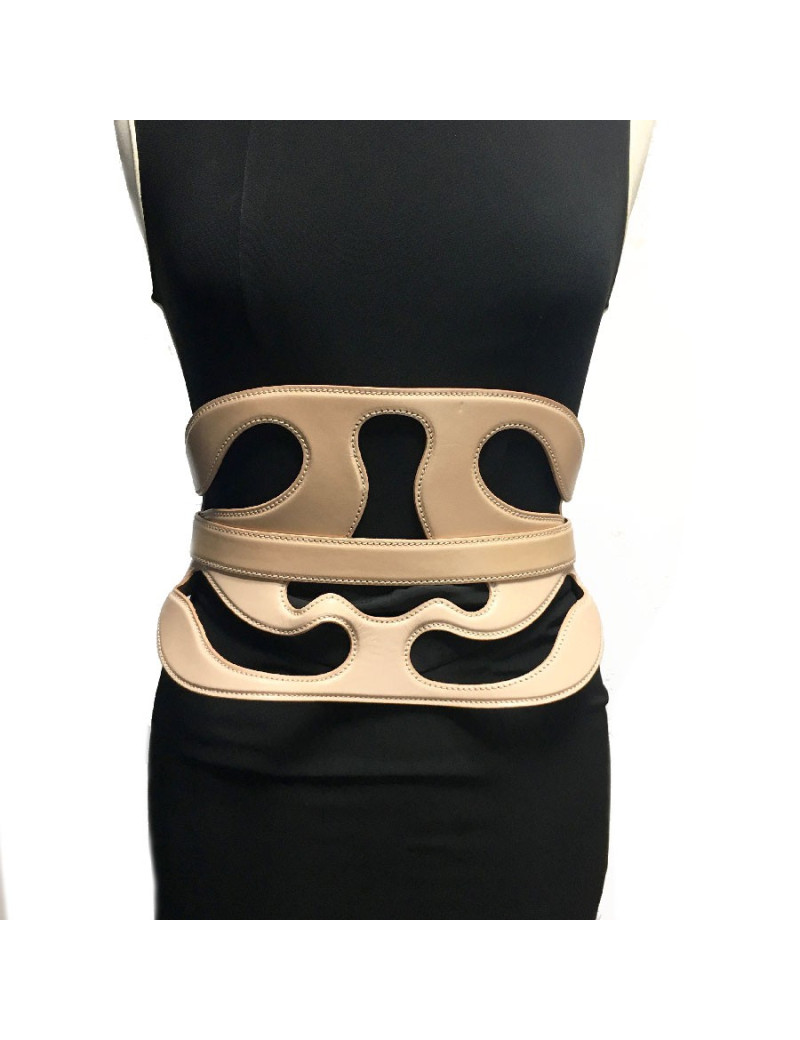 Ceinture T 75  ALEXENDER Mc QUEEN cuir beige
