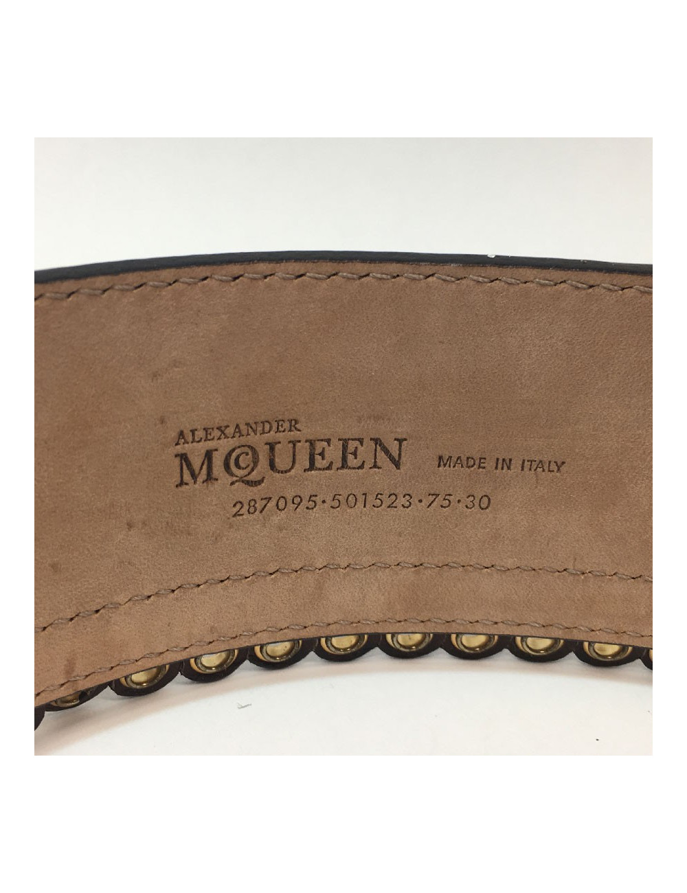 Ceinture T 75  ALEXENDER Mc QUEEN cuir marron "cartouchière"