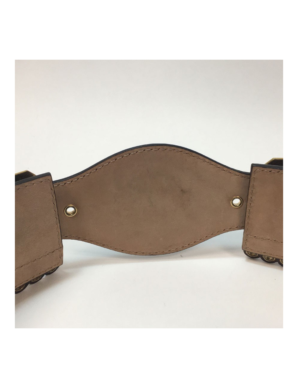 Ceinture T 75  ALEXENDER Mc QUEEN cuir marron "cartouchière"