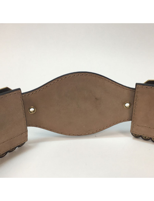 Ceinture T 75  ALEXENDER Mc QUEEN cuir marron "cartouchière"