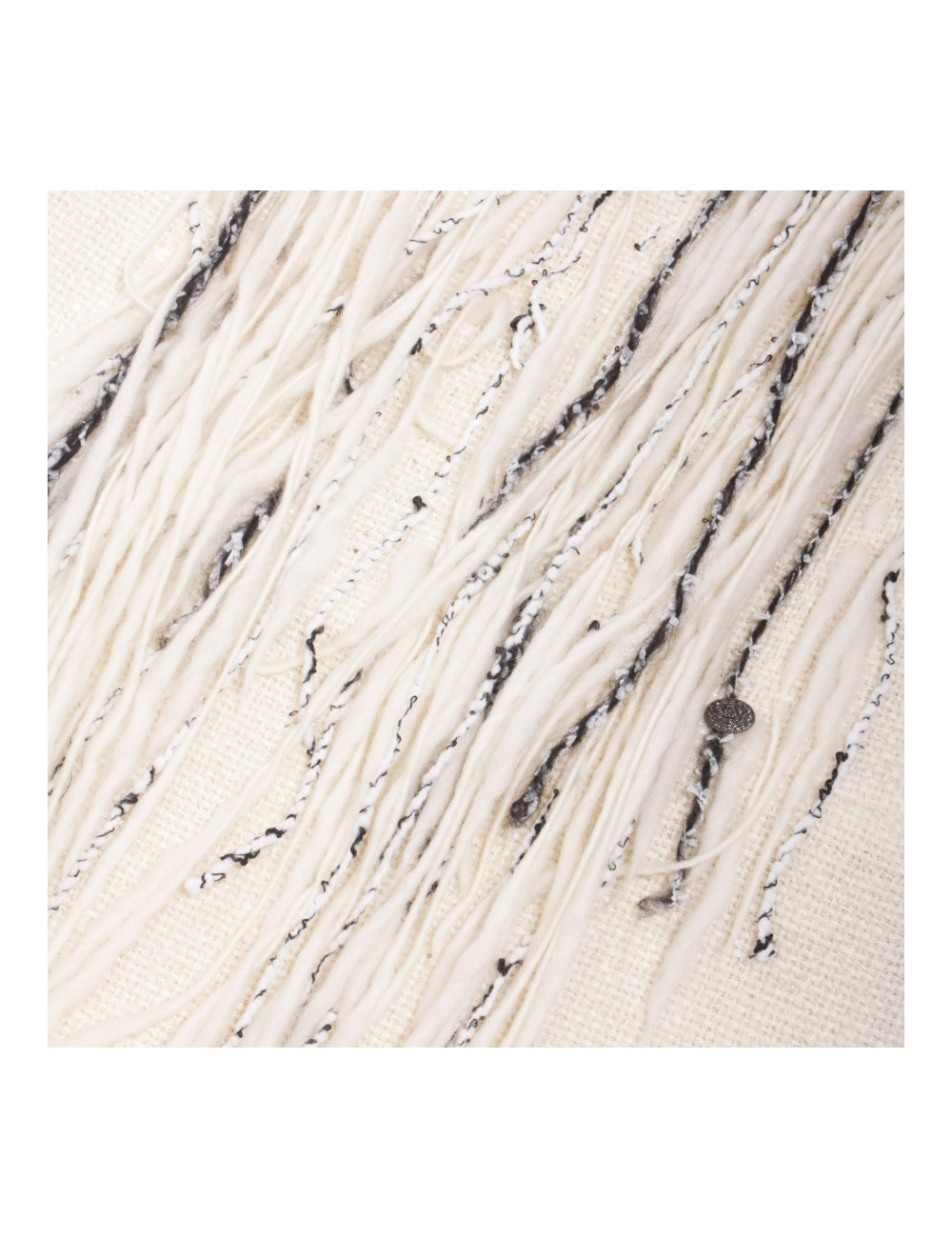 robe T 42 CHANEL en tweed écru et franges