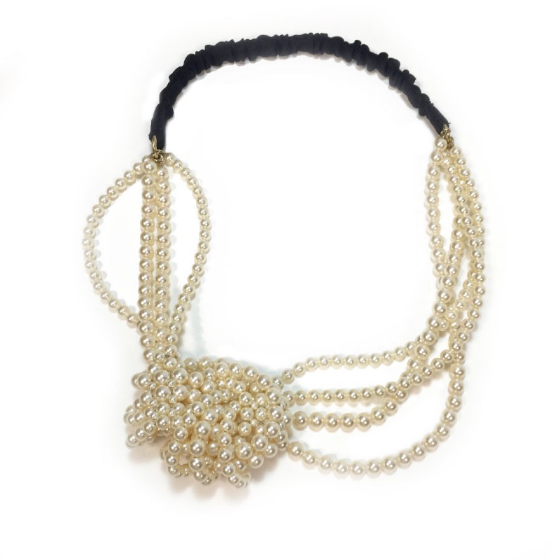 CHANEL headband in pearls - VALOIS VINTAGE PARIS