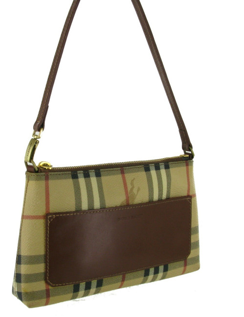 Pochette BURBERRY en toile enduite écossaise