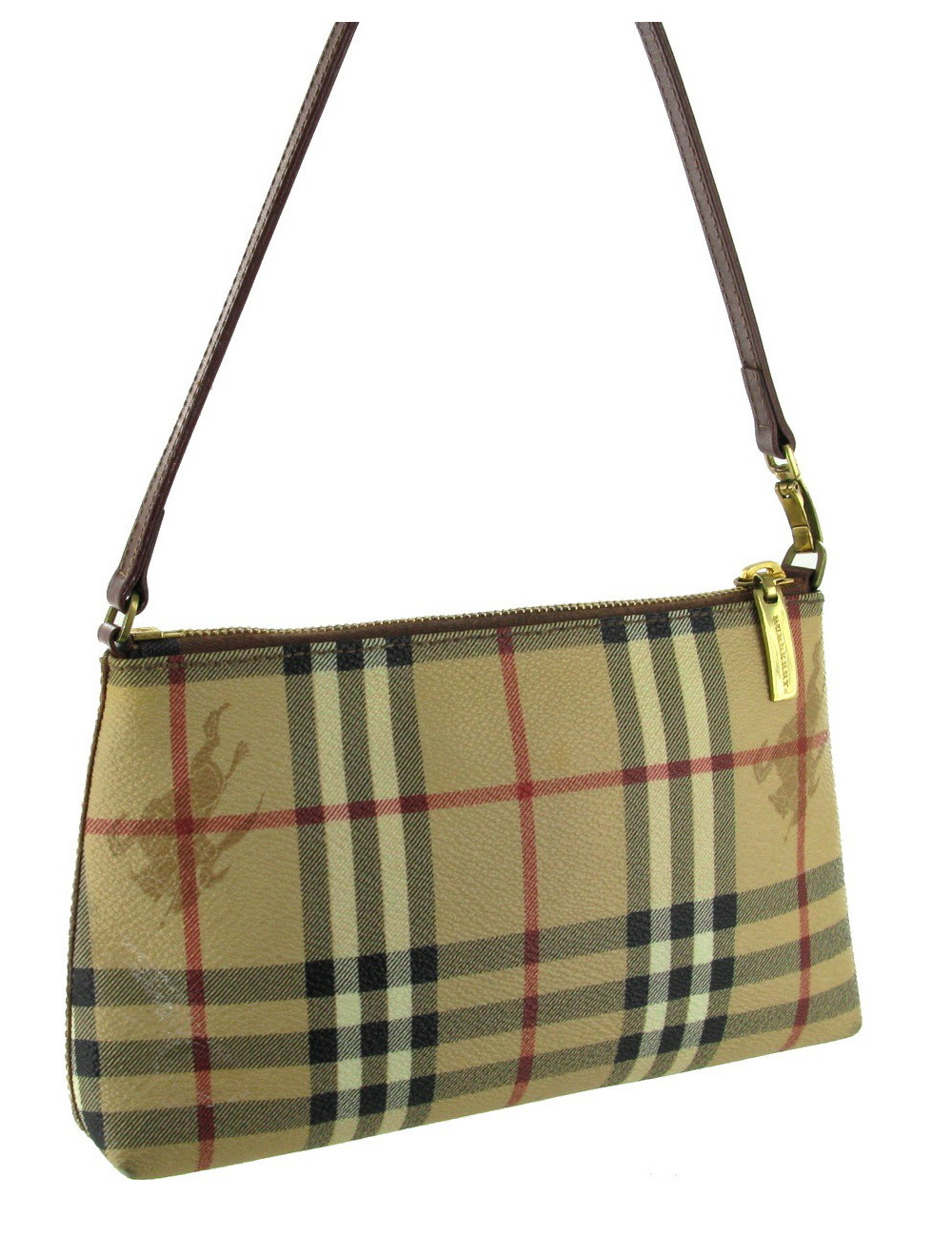 Pochette BURBERRY en toile enduite écossaise