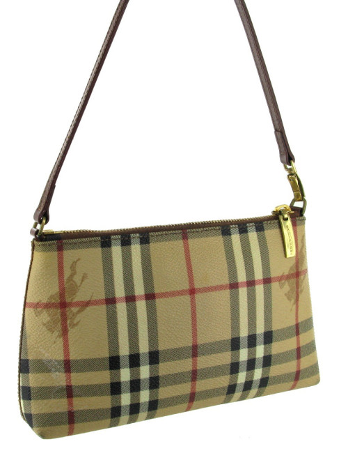 Pochette BURBERRY en toile enduite écossaise