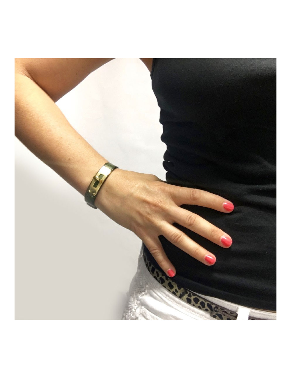 Bracelet Kelly HERMES autruche vert