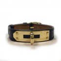  Bracelet Kelly HERMES cuir box noir