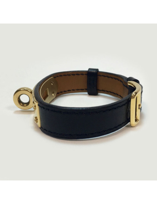 Bracelet Kelly HERMES cuir box noir