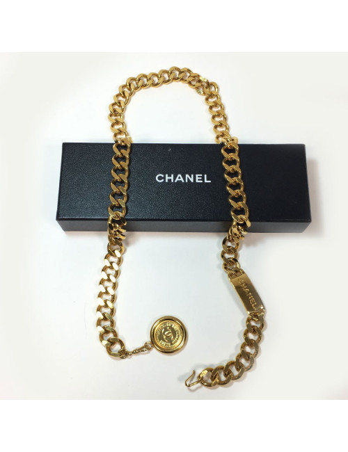 Ceinture CHANEL vintage en métal doré