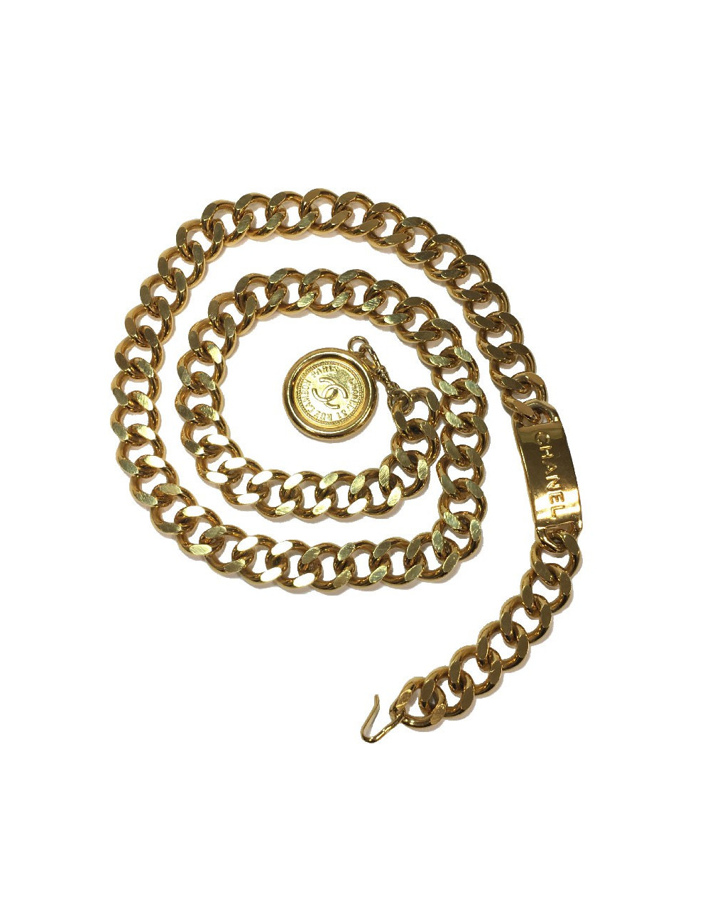 Ceinture CHANEL vintage en métal doré