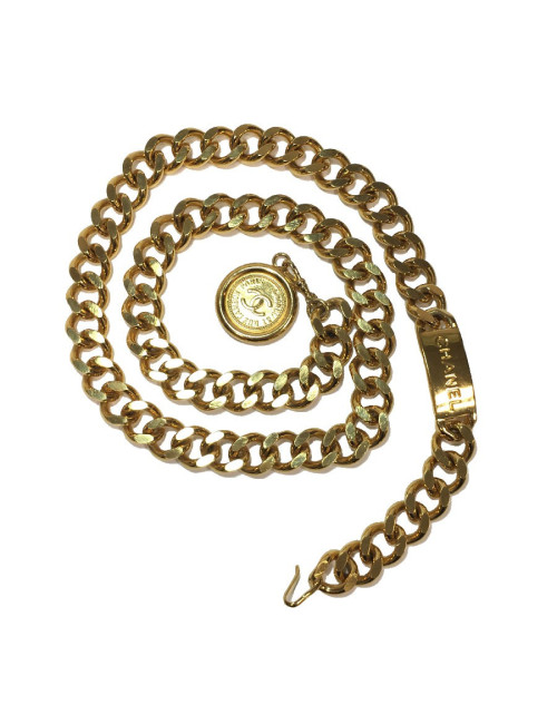 Ceinture CHANEL vintage en métal doré