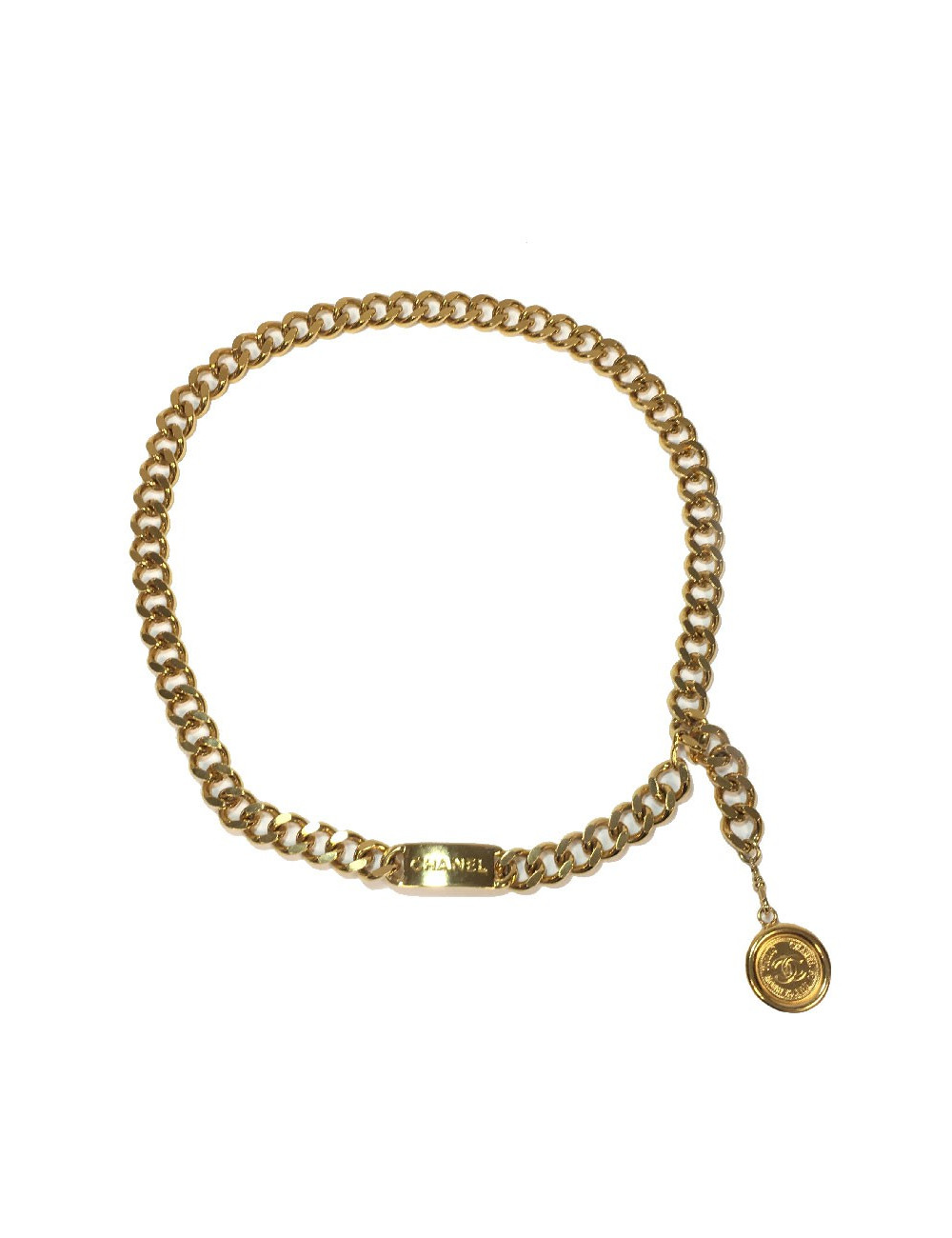 Ceinture CHANEL vintage en métal doré