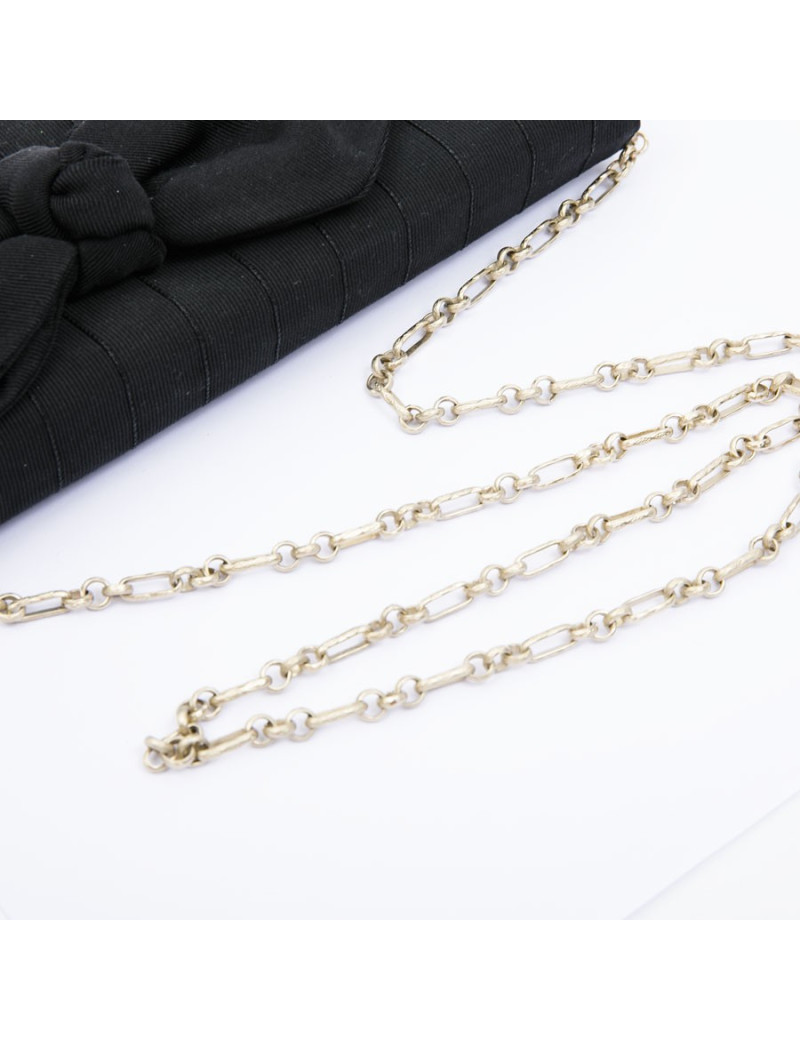 CHANEL evening clutch in black fabric 