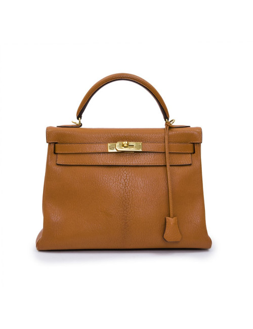 HERMES Kelly II 32 bag in orange pumpkin lamb leather