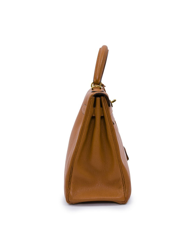 Kelly II  32 HERMES en cuir  potiron avec bandoulière