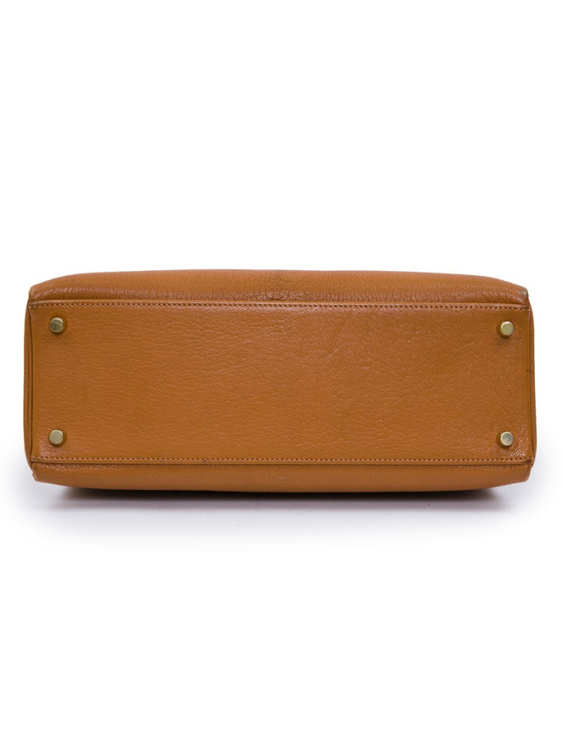 Kelly II  32 HERMES en cuir  potiron avec bandoulière