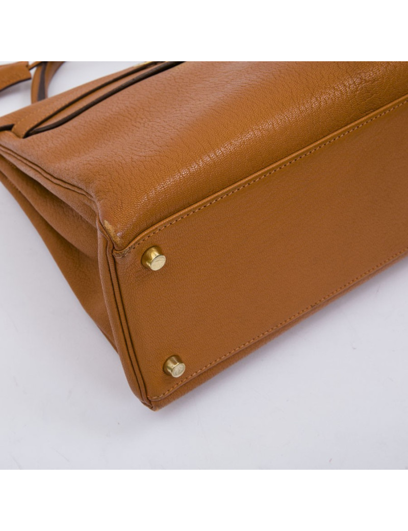 Kelly II  32 HERMES en cuir  potiron avec bandoulière