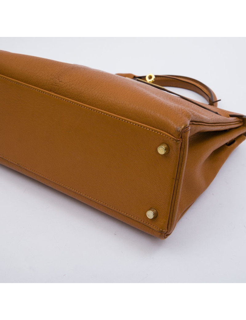 Kelly II  32 HERMES en cuir  potiron avec bandoulière