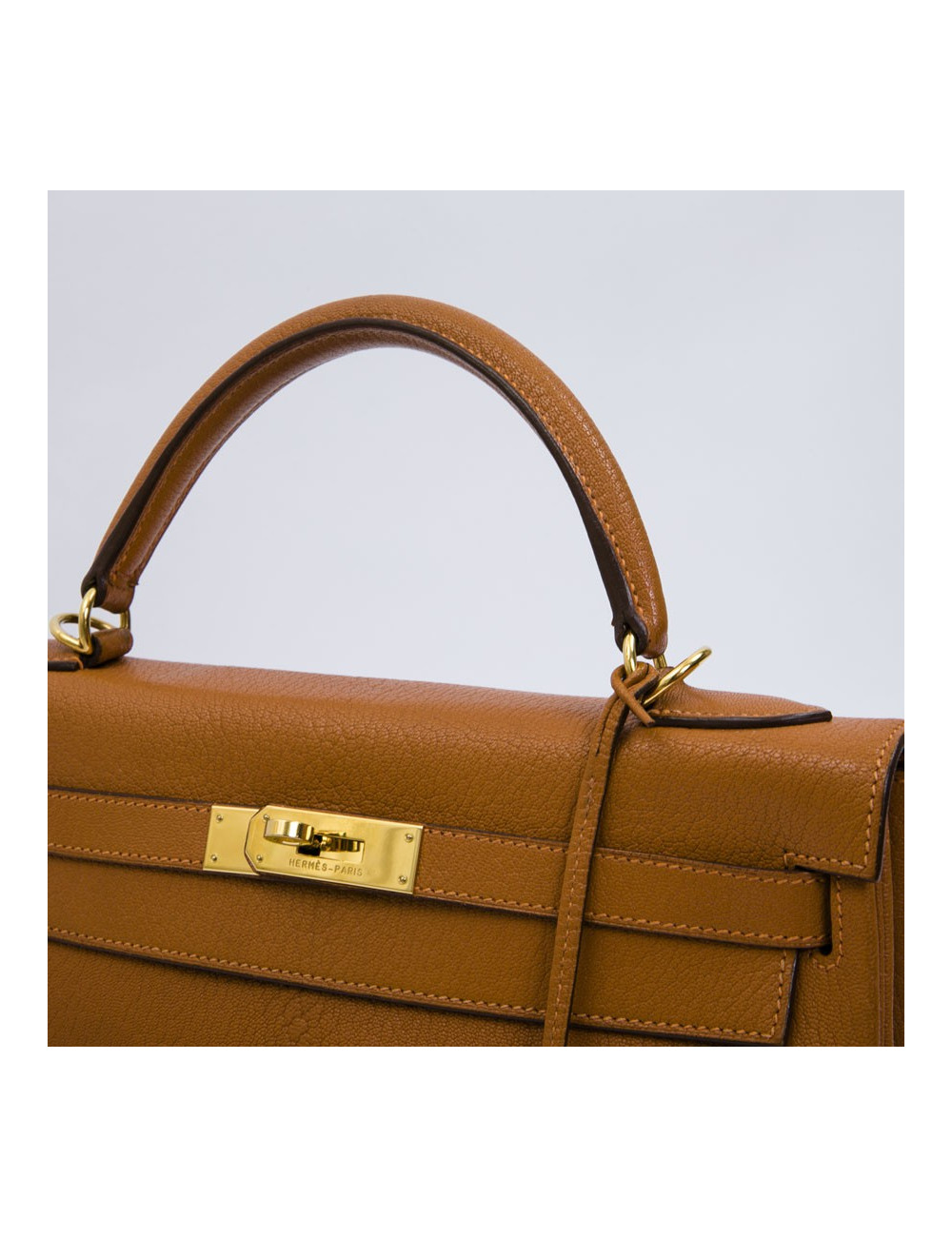 HERMES Kelly II 32 bag in orange pumpkin lamb leather