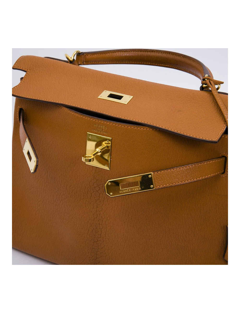 HERMES Kelly II 32 bag in orange pumpkin lamb leather