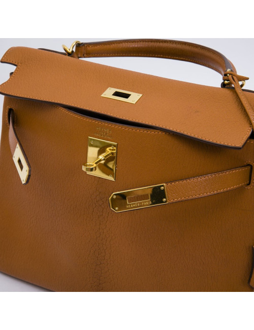 HERMES Kelly II 32 bag in orange pumpkin lamb leather