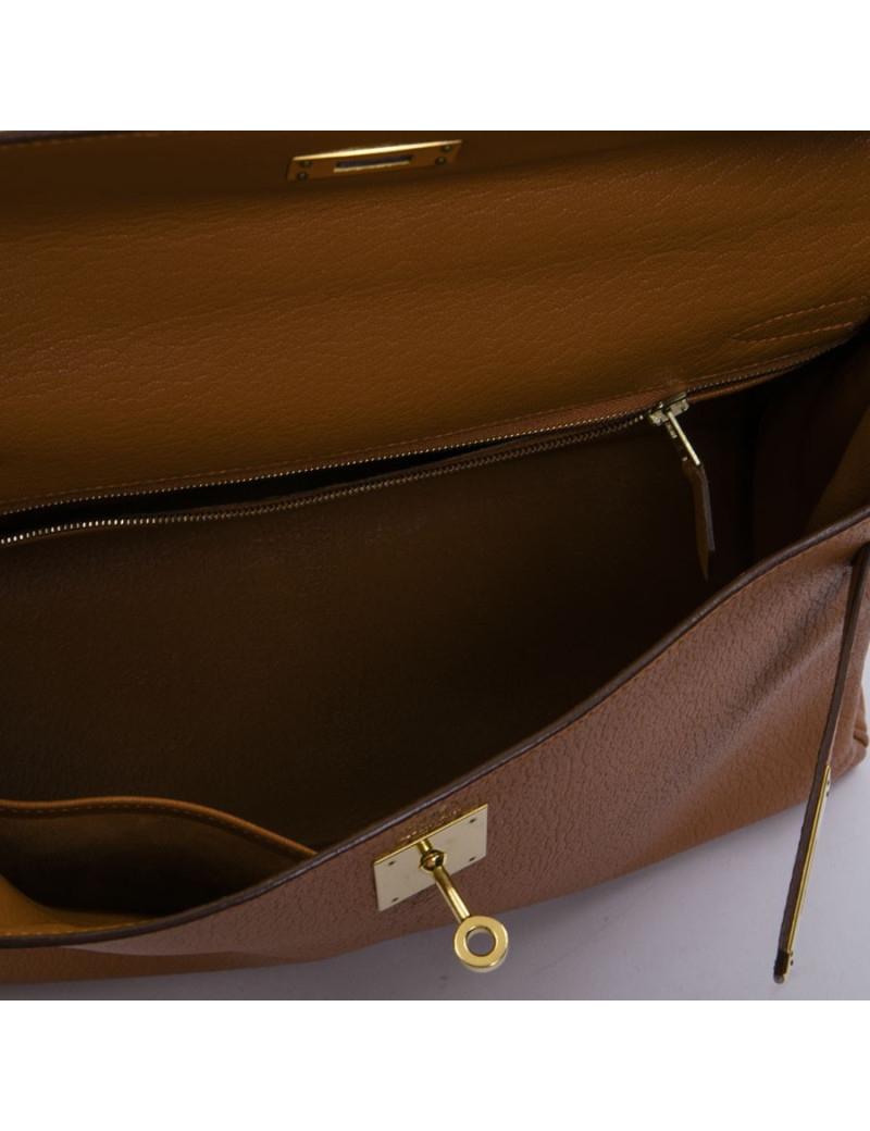 Kelly II  32 HERMES en cuir  potiron avec bandoulière