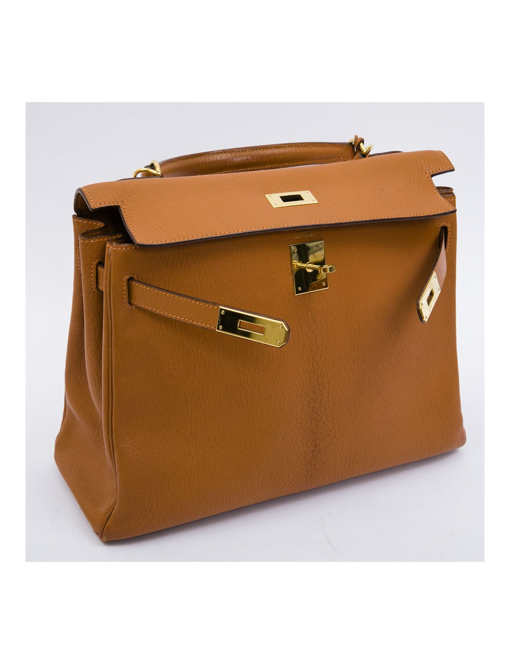HERMES Kelly II 32 bag in orange pumpkin lamb leather