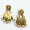 Boucles d'oreille clips JACKY DE G en métal doré, strass et perles