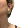 Boucles d'oreille clips YSL SAINT LAURENT Vintage dorés et strass