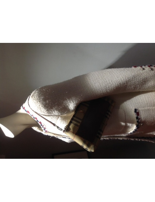 Pochette BURBERRY en toile enduite motif tartan