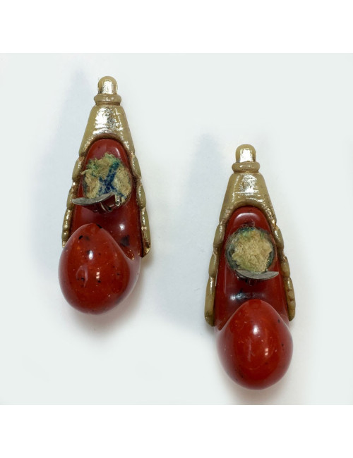 ISABEL CANOVAS coral clip-on earrings