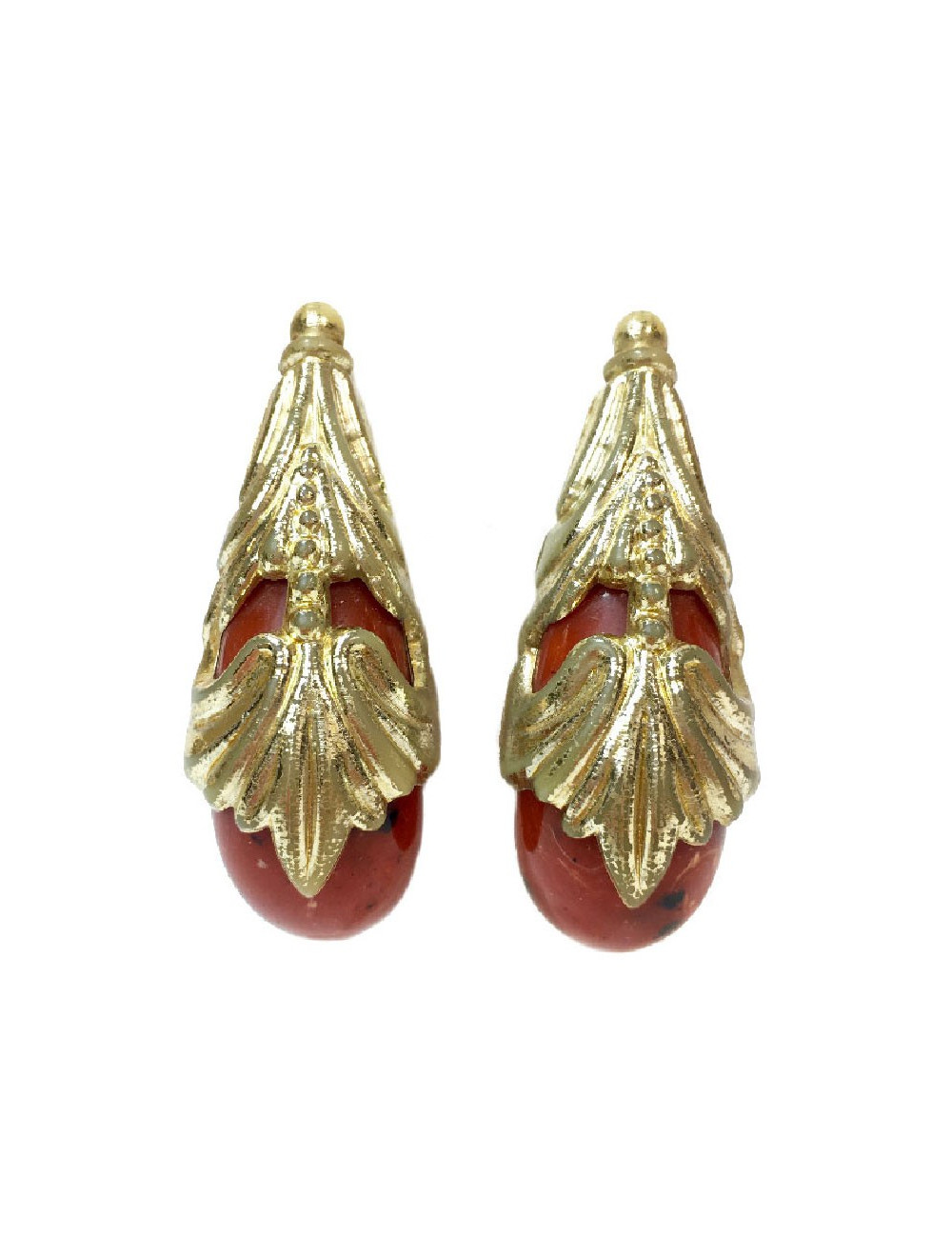 ISABEL CANOVAS coral clip-on earrings