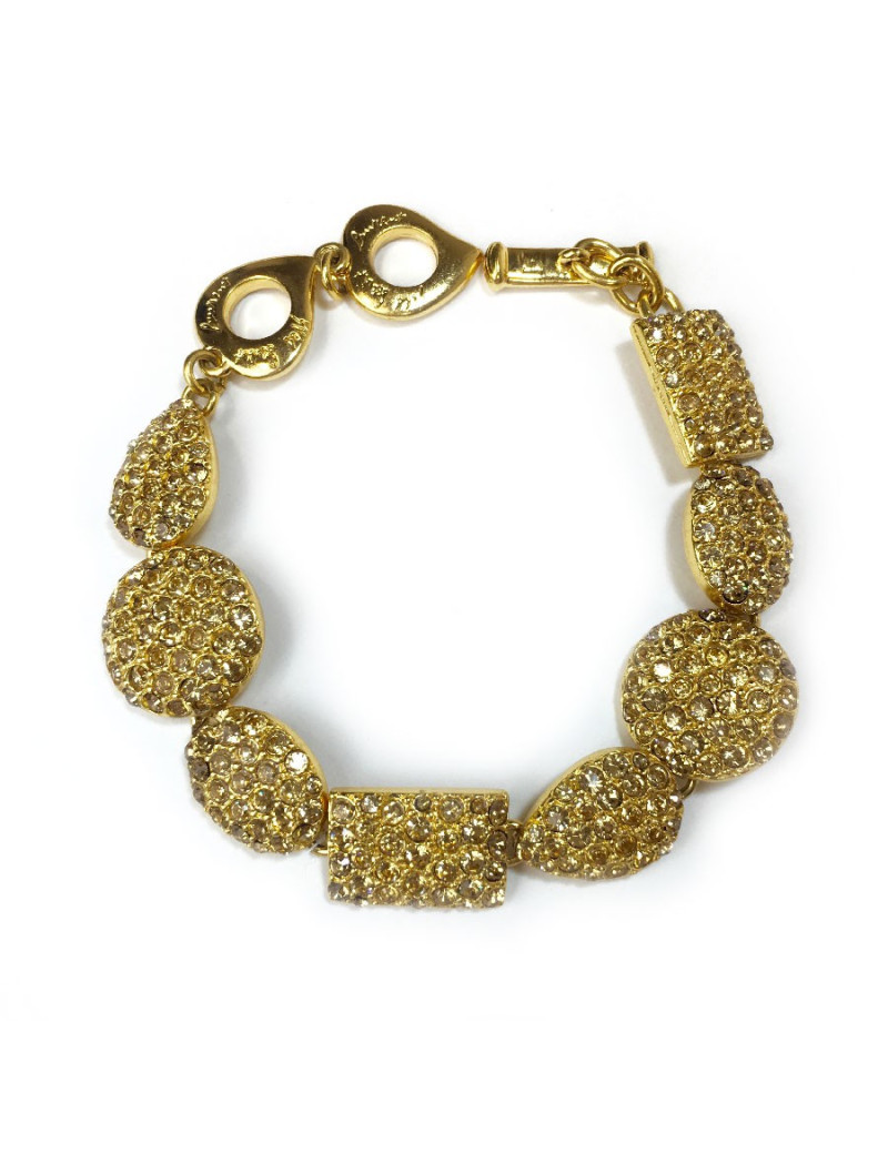 Bracelet YVES SAINT LAURENT strass champagne vintage 