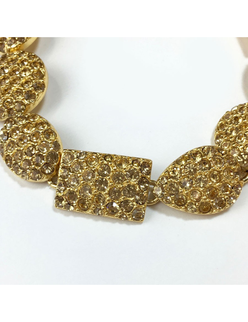 Bracelet YVES SAINT LAURENT strass champagne vintage 