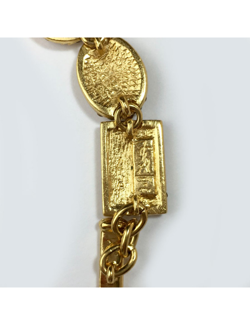 Bracelet YVES SAINT LAURENT strass champagne vintage 