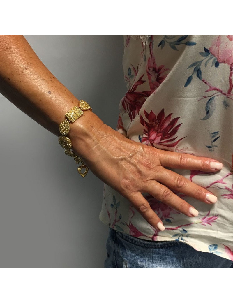 Bracelet YVES SAINT LAURENT strass champagne vintage 