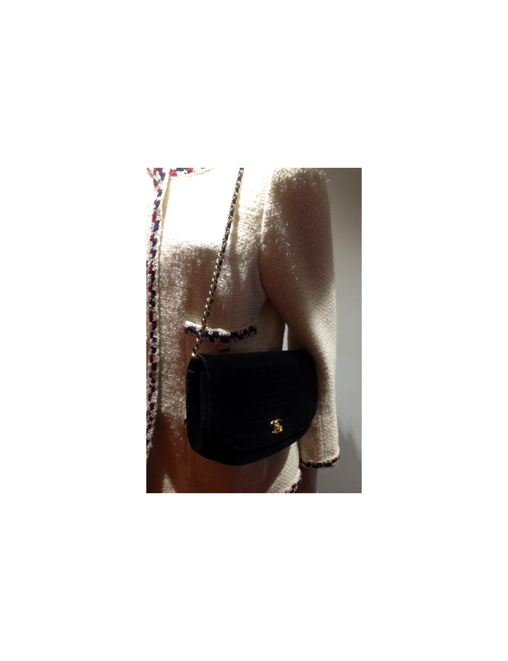 Sac ou pochette CHANEL en velours noir