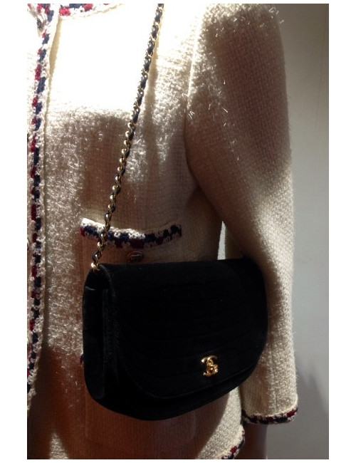 Sac ou pochette CHANEL en velours noir