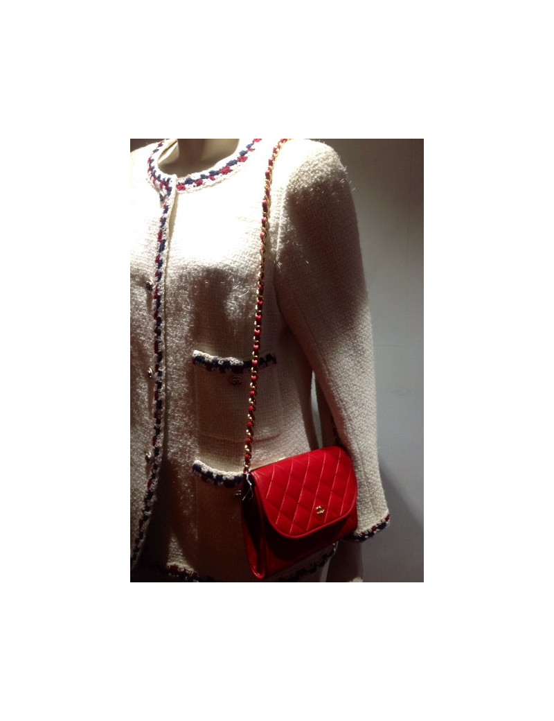 Sac CHANEL Vintage cuir d'agneau matelassé rouge