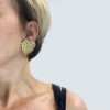 Boucles d'oreille clips YSL SAINT LAURENT coeur doré Vintage