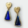 Boucles d"oreille clips SONIA RYKIEL Vintage doré et bleu