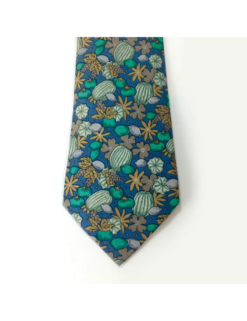 Cravate HERMÈS en soie motif pastèque