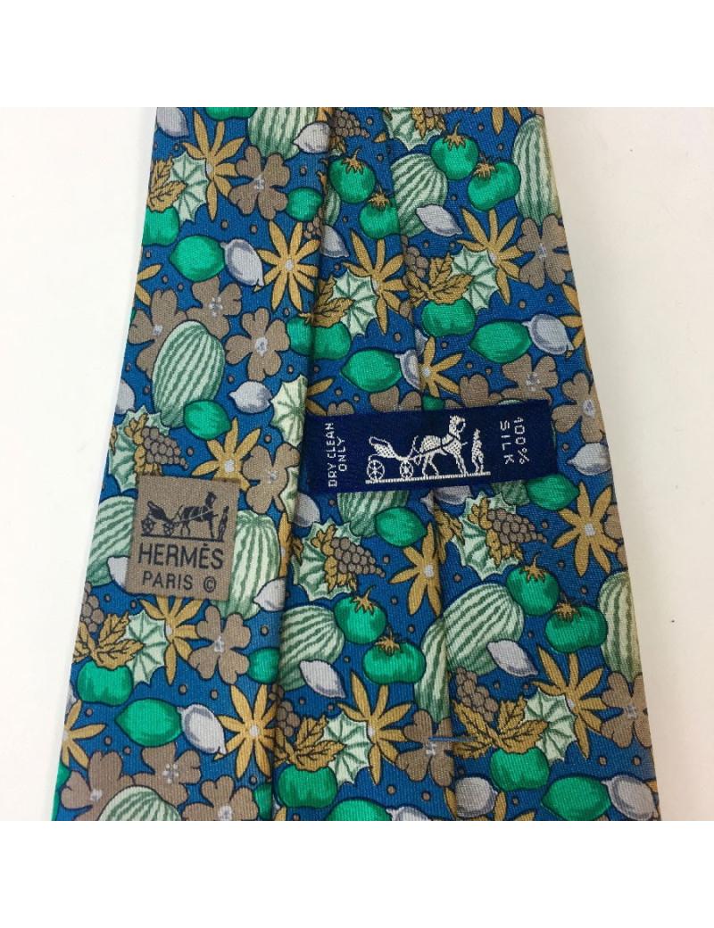 Cravate HERMÈS en soie motif pastèque
