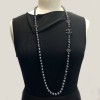 CHANEL beaded necklace in gray pearls