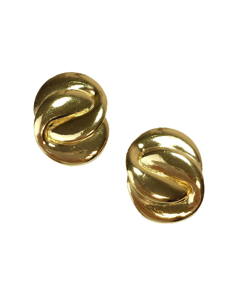 Boucles d'oreille clips YSL SAINT LAURENT Vintage dorés