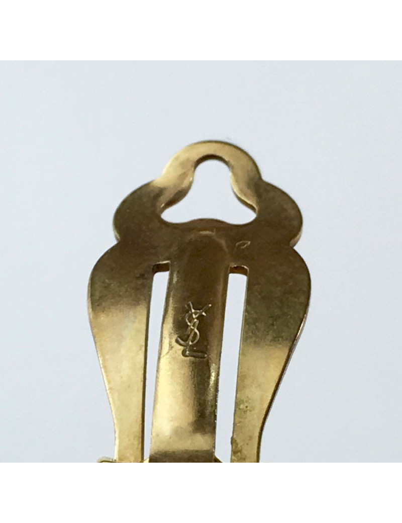 Boucles d'oreille clips YSL SAINT LAURENT Vintage dorés